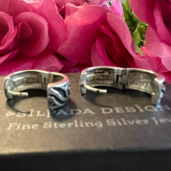 Silpada Scroll Sterling Silver Hoop Earrings P1735 - Picture 12 of 15